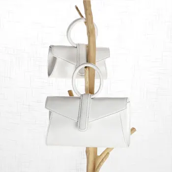 

Women's Fashion Designer Handbag Ring Handle Flap Genuine Leather Crossbody Bag Shoulder Bag Envelope Bag for Office Daily