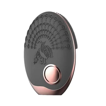 

Wireless Charging Skin Cleanser Vibration Facial Cleansing Brush Skin Remove Blackhead Pore Cleanser Silicone Face Massager Blac