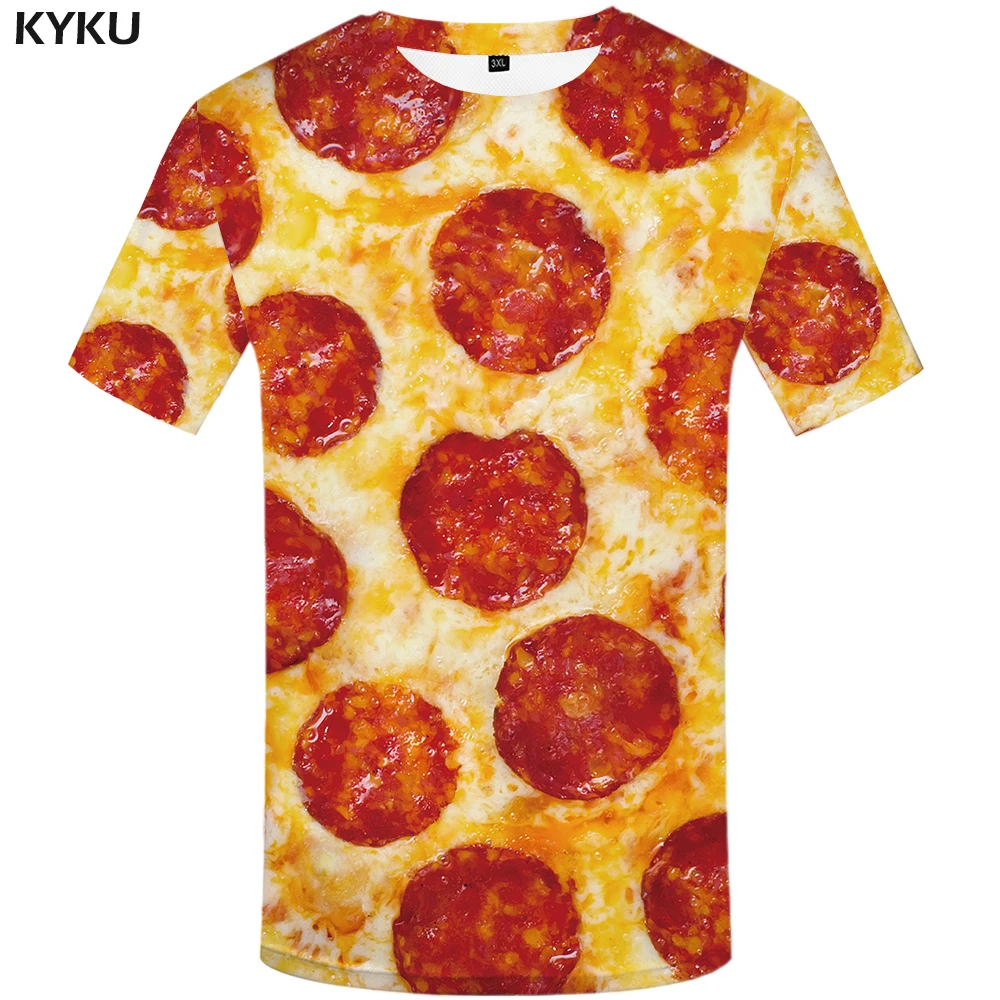 

KYKU Brand Pizza T Shirt Men 3d T-shirt Food Graffiti printed Tshirt Shirt Funny T Shirts Fit Sexy Mens Clothing Casual Top 2019