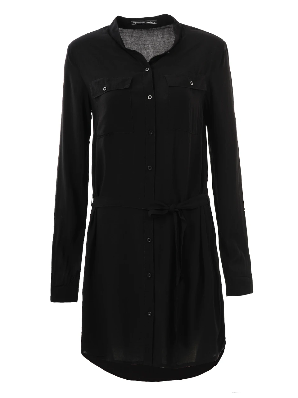 GLO-STORY, Женская Рубашка-Платье на пуговицах, осень, длинный рукав, туника с поясом, зимнее платье, женское платье, WCS-3006