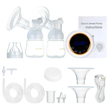 Электрические двойные молокоотсосы двойные частоты щиты анти-обратного потока 3 режима 9 уровней lcd сенсорный экран портативный Перезаряжаемый