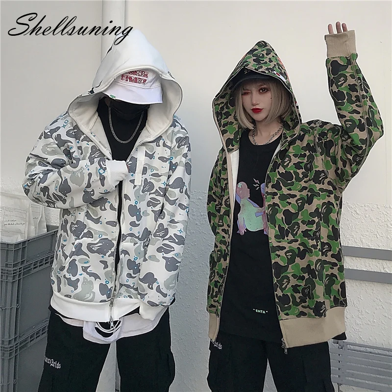 Shellsuning/толстовки для влюбленных пар Женская толстовка на молнии в стиле