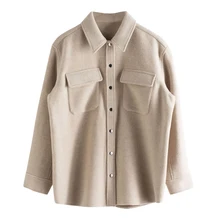 Женское Свободное пальто, рабочая одежда, отложной воротник, однобортный с карманами,, осенняя и зимняя женская куртка