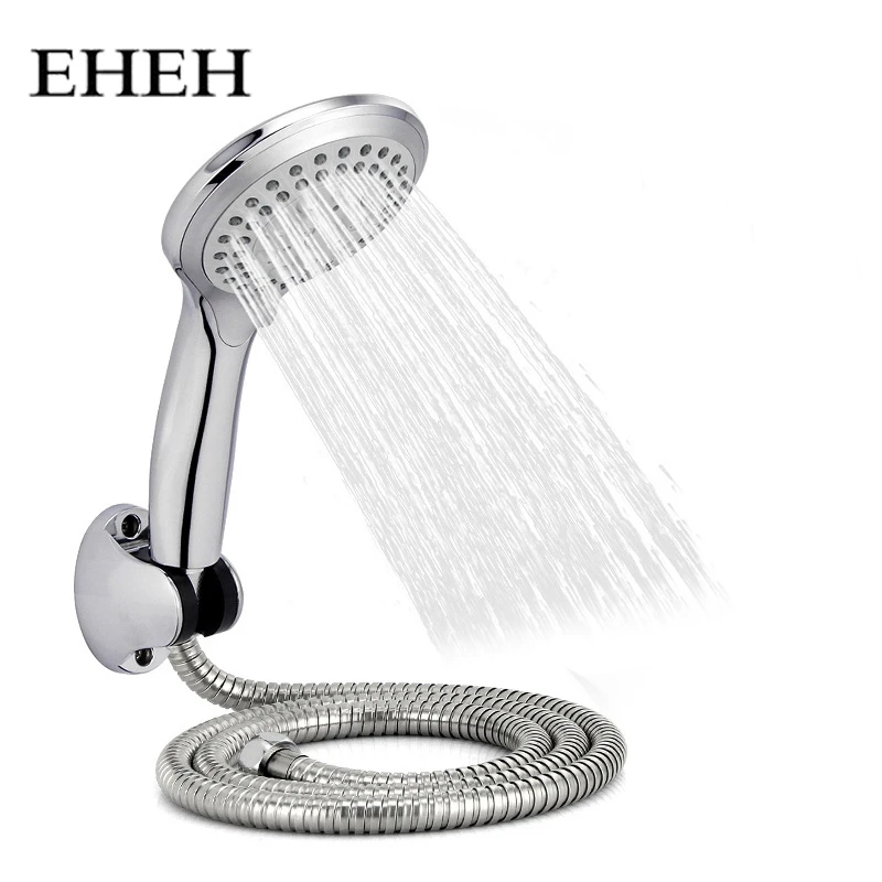 

EHEH 5 Function Round Rain Shower Head Sets Wall Mounted Bathroom Shower Hose+Shower Holder +Adjustable Handhold Showerhead