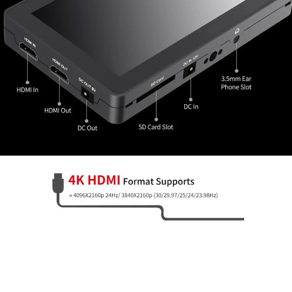 FEELWORLD-F6 PLUS 5.5 ġ 3D LUT ġ ũ 4K , Ǯ HD 1920x1080 IPS DSLR ī޶ ʵ 