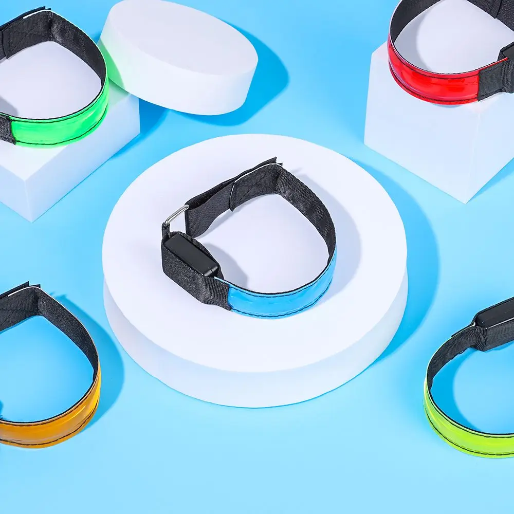 Sport Running Safety Reflective LED Arm Band Glowing Wristband Light-Up Bracelet 