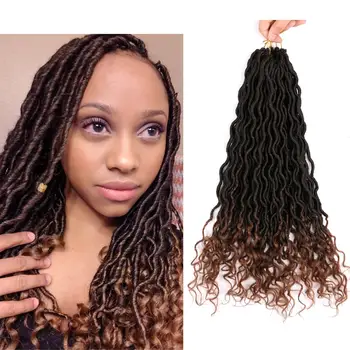 

DAIRESS 18" Goddess Locs Crochet Hair With Curly Ends Faux Locs Crochet Hair Dreadlock Synthetic Hair Extensions Crochet Braids