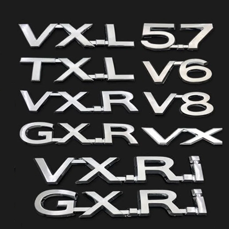 

Car Badge Logo Sticker Decals for Toyota Prado V6 Tail Overbearing TXL VX Land Cruiser V8 5.7 Rear Letter Label Modification