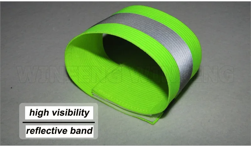 Ночная высокая видимость безопасность на рабочем месте Предупреждение льная лента Бег Велоспорт открытый светоотражающие полосы эластичный нарукавник