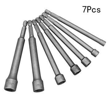 

7pcs 1/4 Metal Hexagonal Hex Screw Driver Screwdrivers Tools Kit For RC Helicopter Plane Car Hex Screw Driver (Silver)