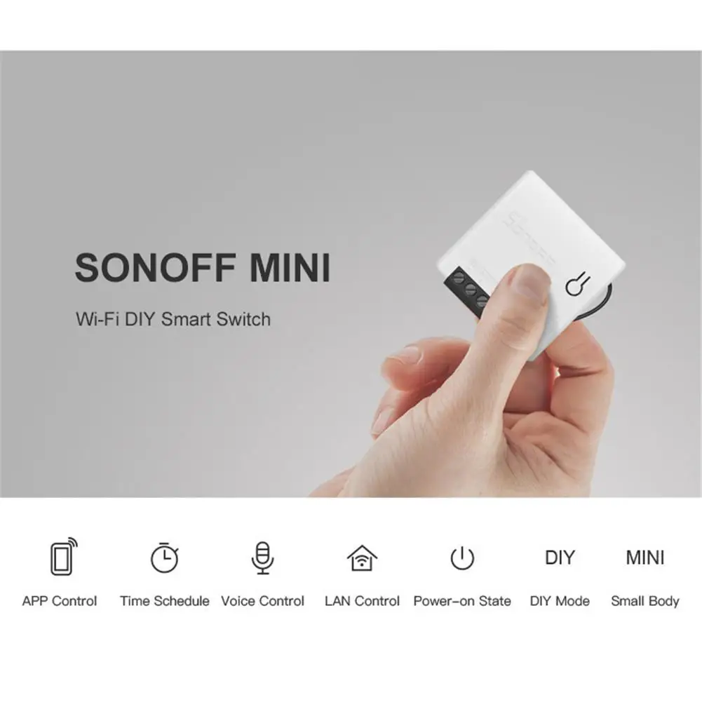 Sonoff MINI DIY умный переключатель Wifi двойной контроллер таймер поддержка Alexa Voice