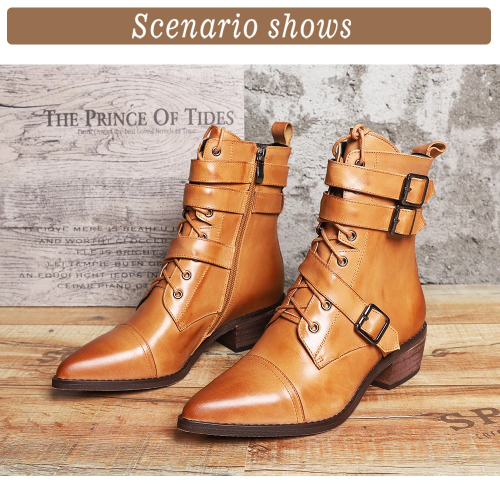 SOPHITINA/модные дизайнерские ботинки из высококачественной натуральной кожи с пряжкой; Новая специальная обувь с острым носком; новые женские ботильоны; MO365