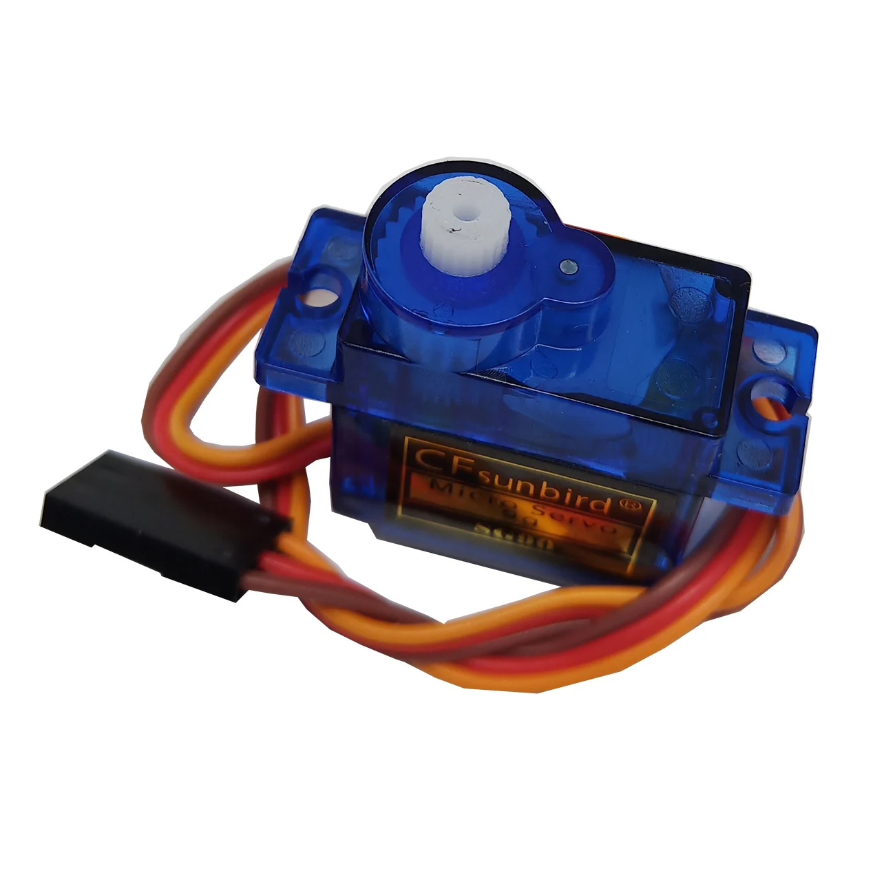 Micro Servomoteur Analogique 9G SG90 MG90S pour RC, comparé à une pièce de monnaie pour l'échelle.