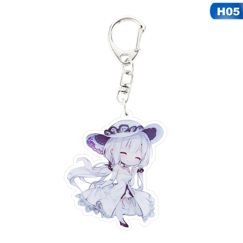 Kawaii Anime Key Chain Azur Lane Enterprise Prinz Eugen Acrylic Keychain keyring Pendant Anime