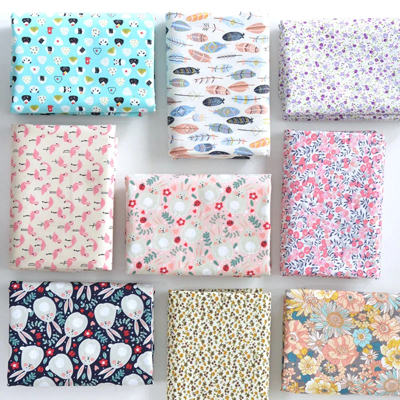 

145x50cm Pastoral Floral Plain Cotton Fabric DIY Children's Wear Cloth Make Bedding Quilt Decoration Home alibaba express