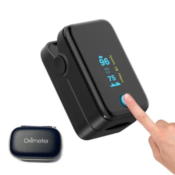 

Fingertip Pluse Oximeter Black OLED Screen Oximeters Blood Oxygen Saturation Pluse Rate Monitor Portable Home Health Detector