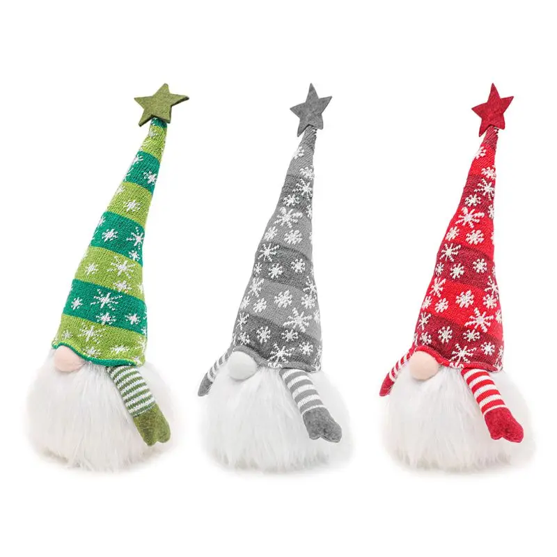 

Christmas Elf Decoration Long Hat Swedish Gnome Tomte Doll Ornaments LED Light
