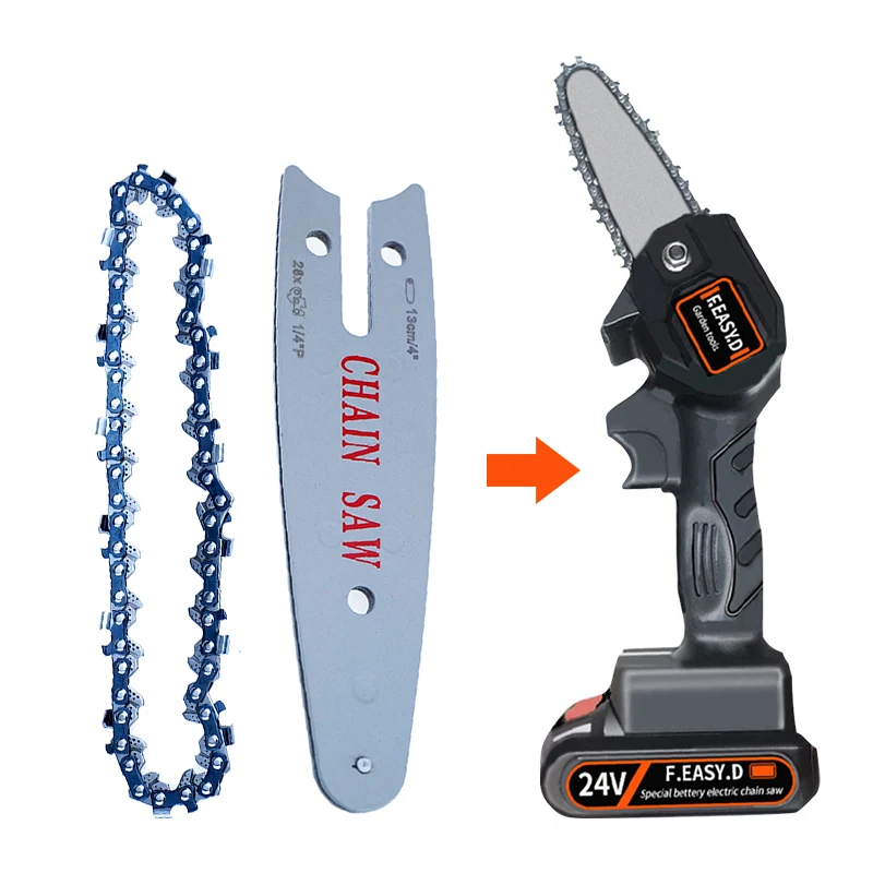 

4-inch chainsaw blade and guide for 24V Lithium Battery Portable Electric Pruning Saw Rechargeable Electric Saws Woodworking
