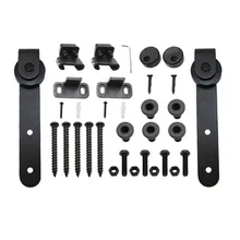 

Mini Sliding Barn Door Hardware Kit Top Mounted Hanging Rail Hanger Track Steel Closet Door Roller Rail For Single Door