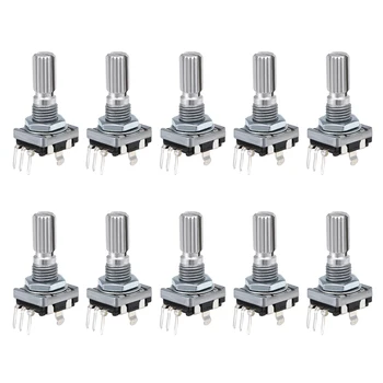 

uxcell 10pcs 360 Degree Rotary Encoder Code Switch Digital Potentiometer EC11 5 Pins 14mm Shaft