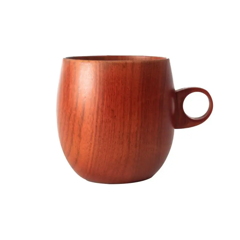 Натуральная деревянная чайная чашка с ручкой, чашка для путешествий с молоком, чашка для вина, пива, кофейная чашка для домашнего бара - Цвет: A