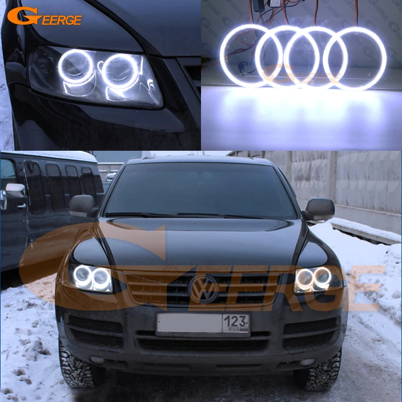 

For Volkswagen VW Touareg 7L 2003 2004 2005 2006 2007 2008 2009 2010 Excellent Ultra bright COB led angel eyes halo rings