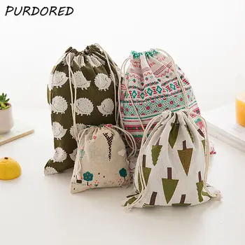 

PURDORED 1 pc Portable Animal Printing Drawstring Bag Travel Cosmetic Bag Clothes Socks Underwear Pouch Storage Oganizer Bag
