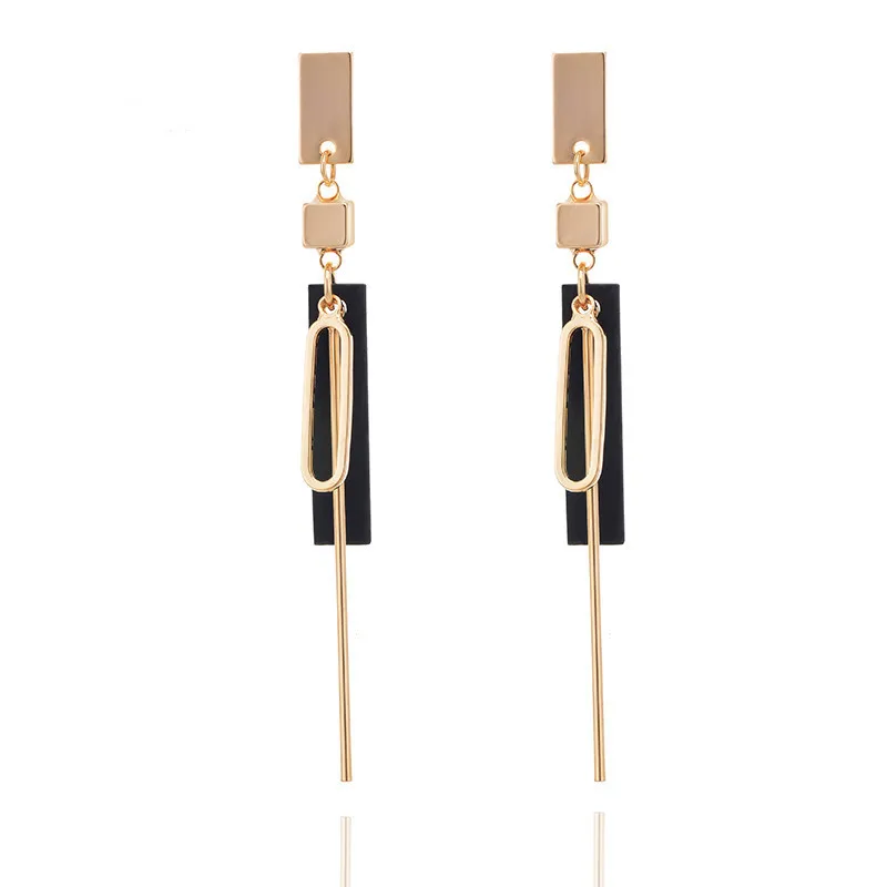 

2020 Fashion acrylic resin tassel long earring women geometric dangle earring