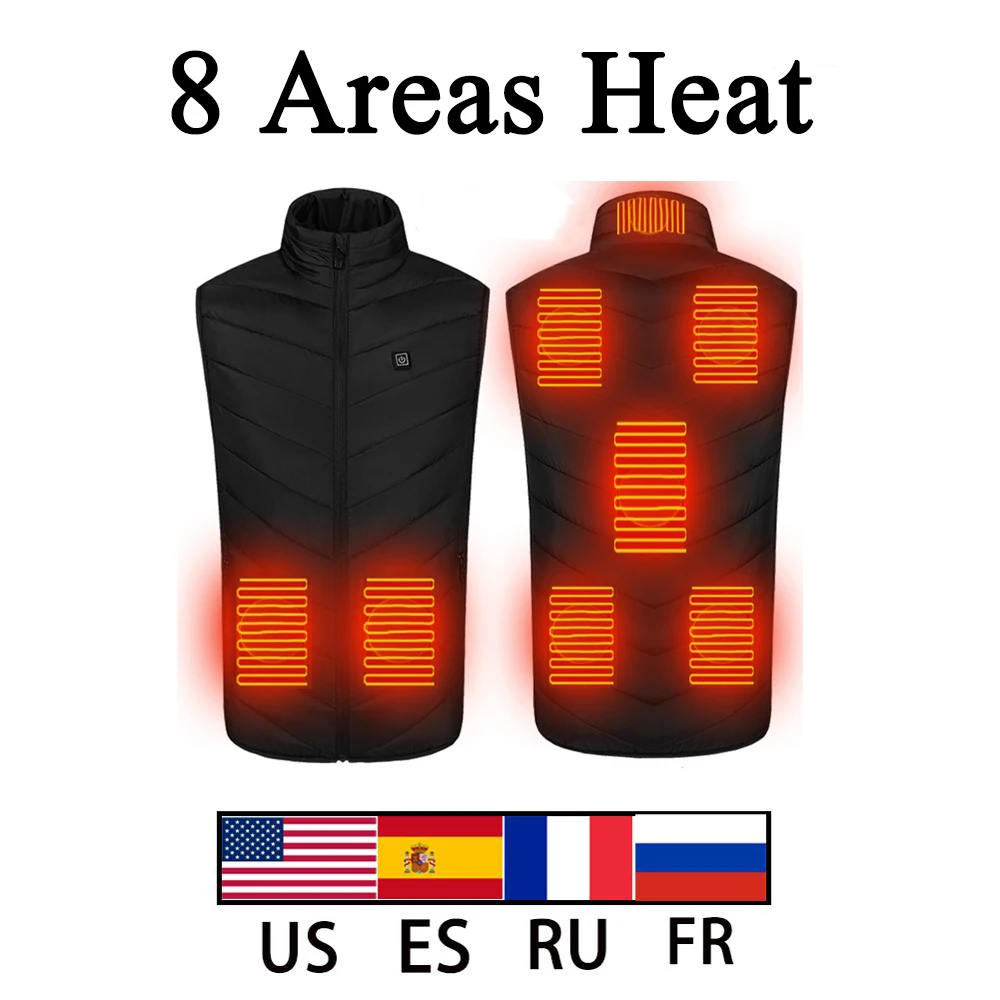 

Warming Heated Vest 8 Areas Self Heating Vest Thermal Outdoor Winter Heated Jacket Warm Hunting Tactical Heating Jacket ì—´ì„ ì¡°ë¼