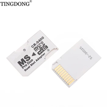 

Memory Card Adapter Micro SD TF Flash Card to Memory Stick MS Pro Duo for PSP Card Dual 2 Slot Adapter White