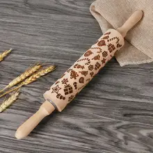 Рождество тиснение Скалка выпечки тесто для печенья торт выгравированы ролик печенье лапша печенье, фондан, пирог ролик Снежинка