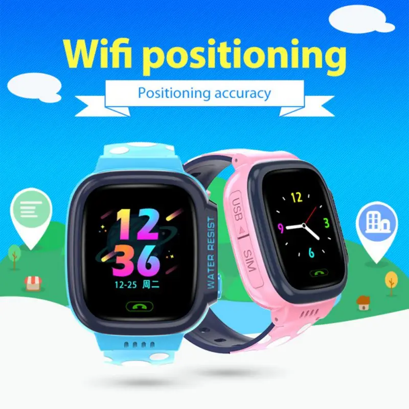 

Kids Smart Watch LBS GPRS Tracker Phone IP67 Waterproof Children Wrist Watch wifi Positioning Smartwatch Girl Boy Birthday Gift