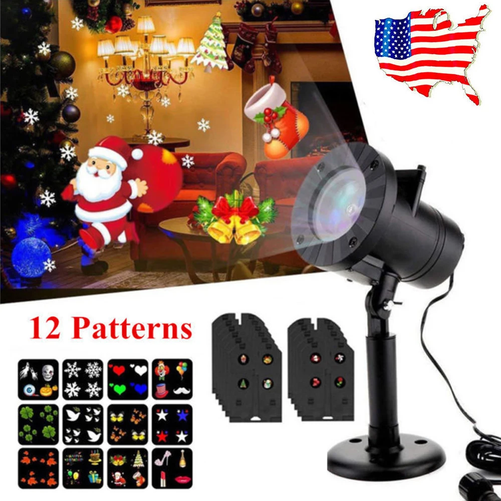 12pcs Moving Patterns Outdoor LED Laser Projector Lamp Halloween New Christmas 