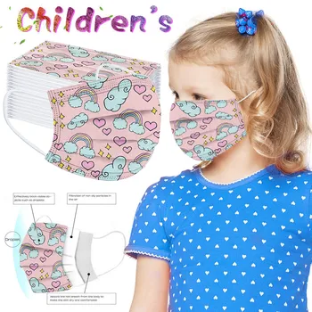 

Ear Loop FaceMasks Lovely printing child mask Three-layer Disposable Protective Face Mask Non-woven easy breathing mouth masks