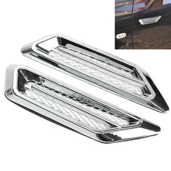 

2PCS Universal Simulated Car Shark Outlet Stickers Car Hood Fake Air Outlet Decoration Stickers simulated vent car sticker