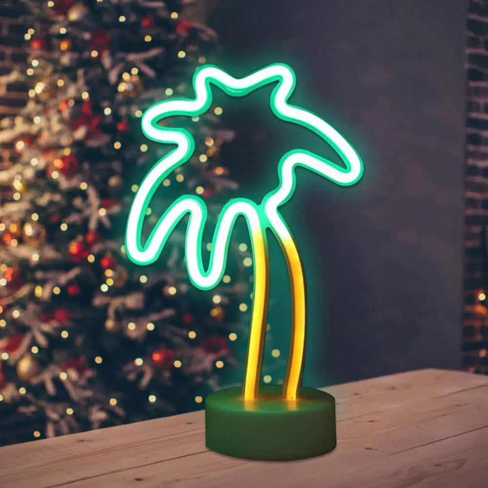 

Rainbow Led Neon Light Sign Holiday Xmas Party Wedding Decorations Kids Room Home Decor coconut tree shape Neon Lamp
