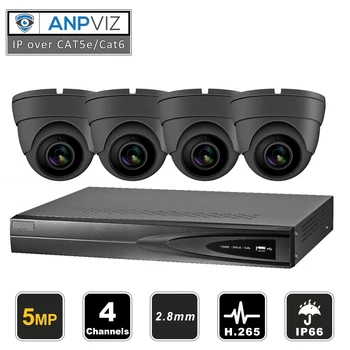 

2019 NEW NVR KITS 4CH Video Surveillance Set 5.0 MP Metal IP Camera Indoor 4CH 5MP POE NVR CCTV Kit Email Alarm Night Vision