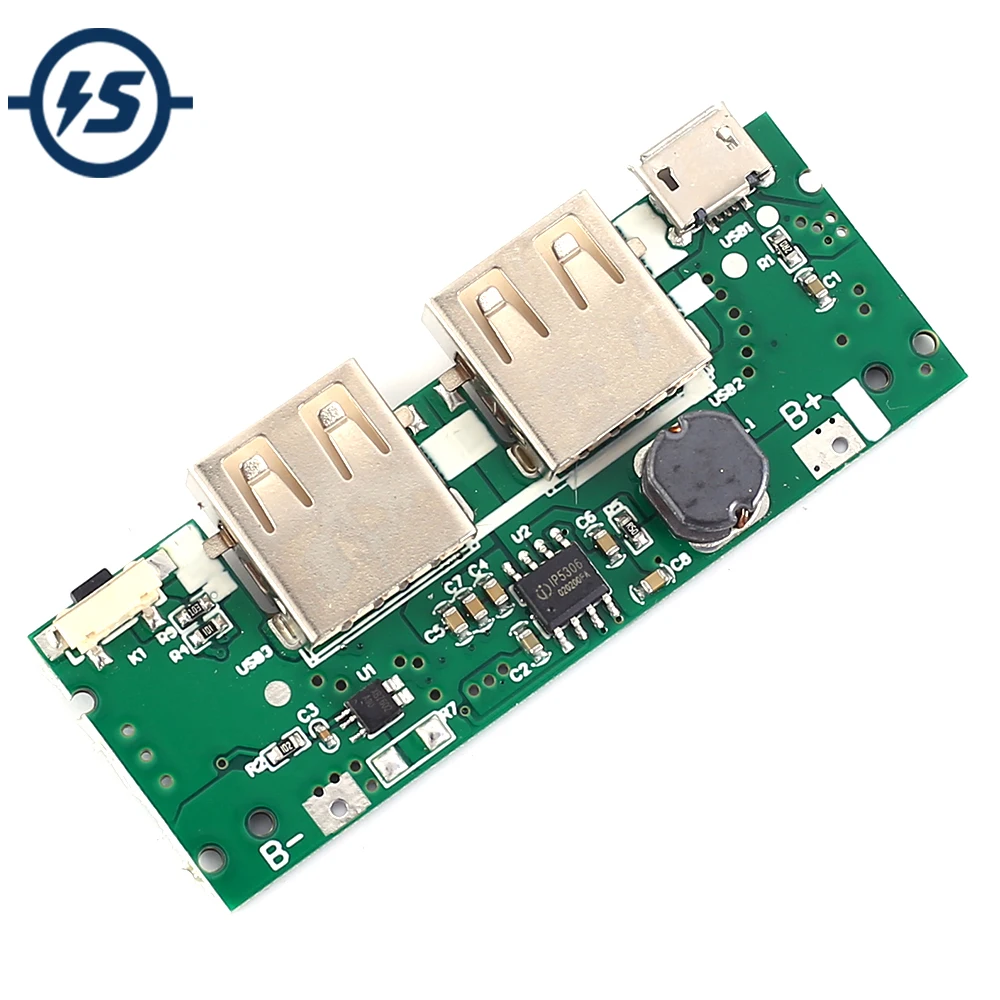 

Lithium Battery Charging Board Step Up 3.7V to 5V 2.1A Mobile Power Bank Charger Discharger Module