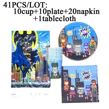 

The Avengers Birthday Party Supplies Paper Plates Batman Theme Cups Superhero Hulk Ironman Disposable Baby Shower Tablecloth