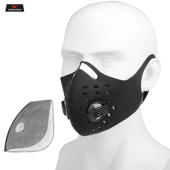 

WOSAWE Motorcycle Face Masks PM2.5 Carbon Anti-pollution Sport Mask Men Women Reusable Replaceable Filters Face Shield Balaclava