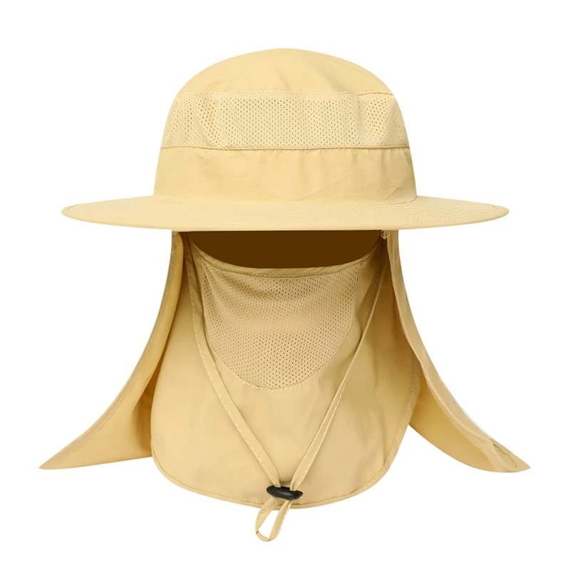 

Outdoor Flap Cap Foldable Portable Sunshade Mouth Neck Cover Sun Hat Sportswear Accessories With Chin Strap