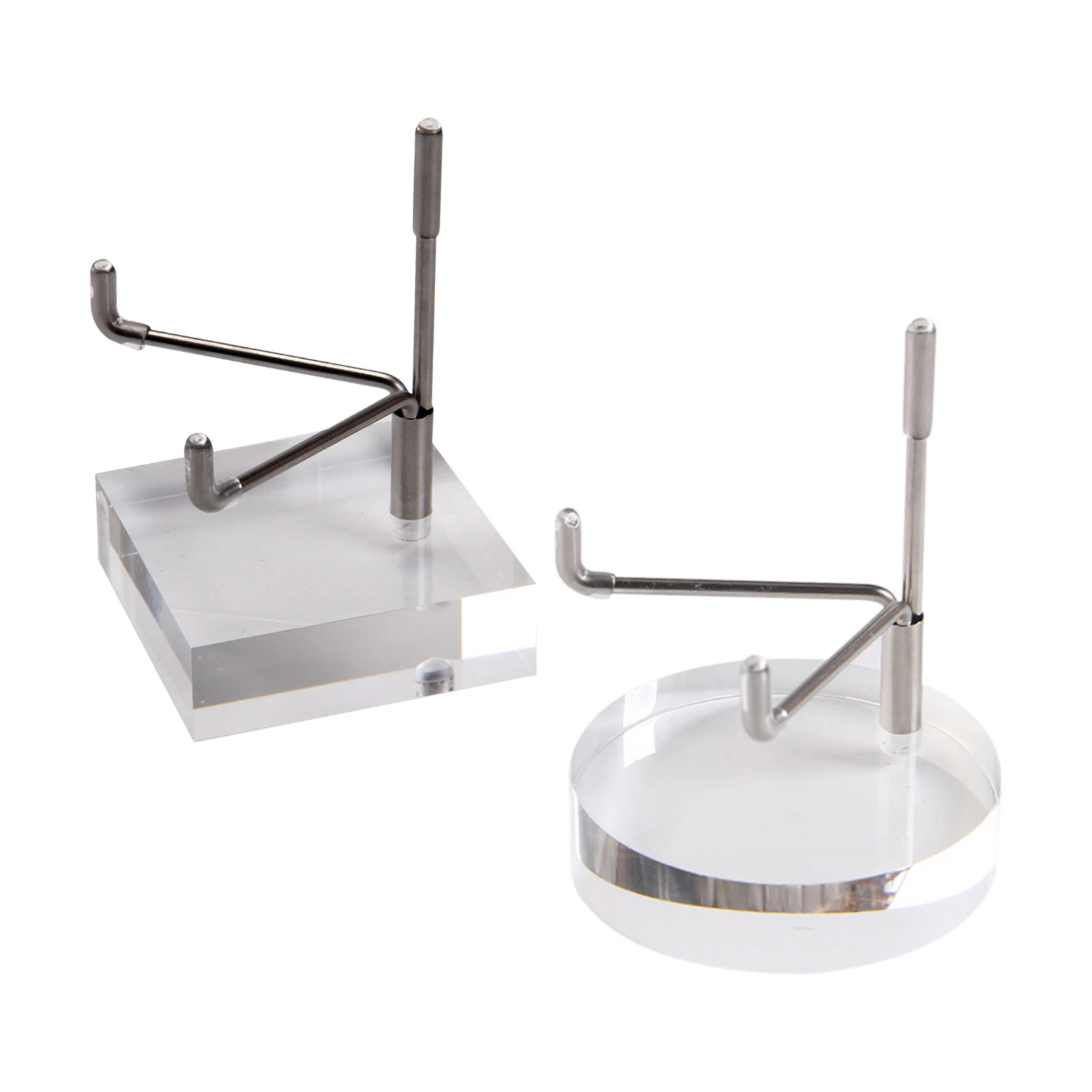 Stainless Steel Crystal Display Stand With Acrylic Base Angle