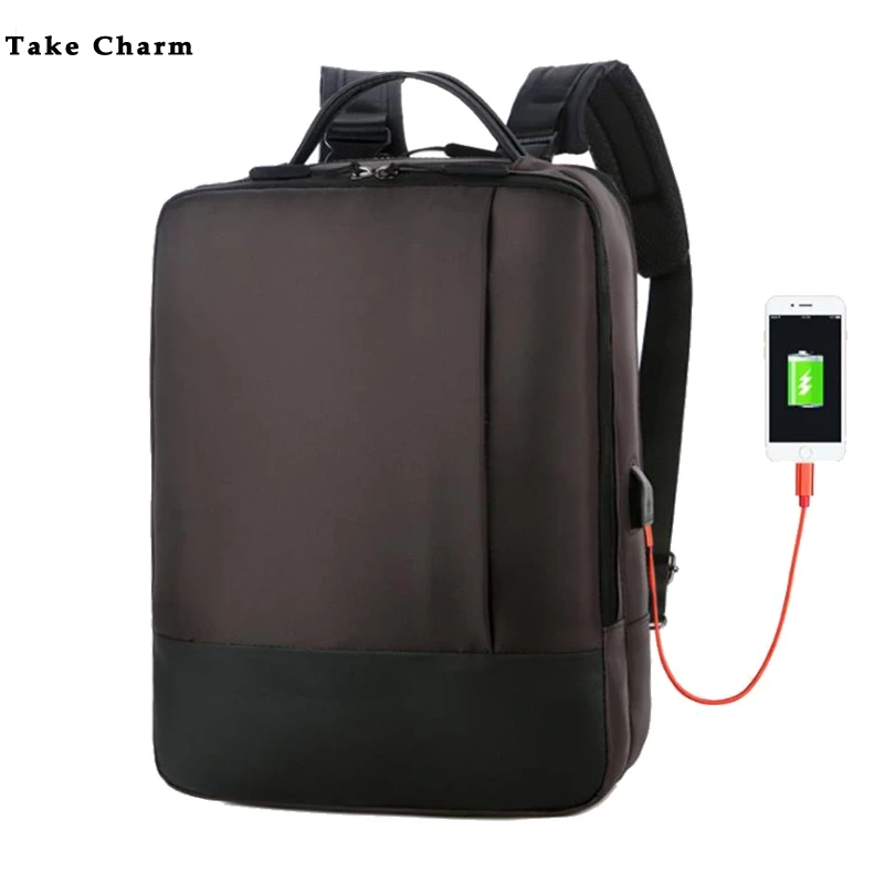 

Portable Men's Business Backpack USB Rechargeable Backpack Large Capacity Computer Travel Bag