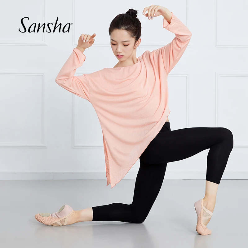 Женская футболка с длинным рукавом Sansha Dance Asymetric Повседневная Свободная Удобная