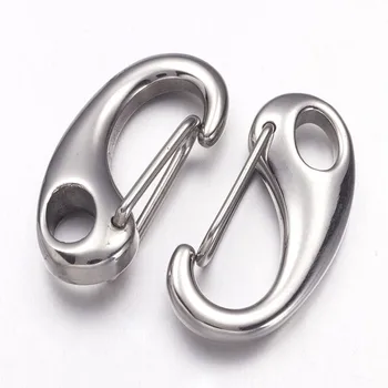 

Smooth 304 Stainless Steel Key Clasp Finding Snap Clasps Half Heart, Stainless Steel Color, 26x12.5x6mm, Hole: 6x4mm 20pcs