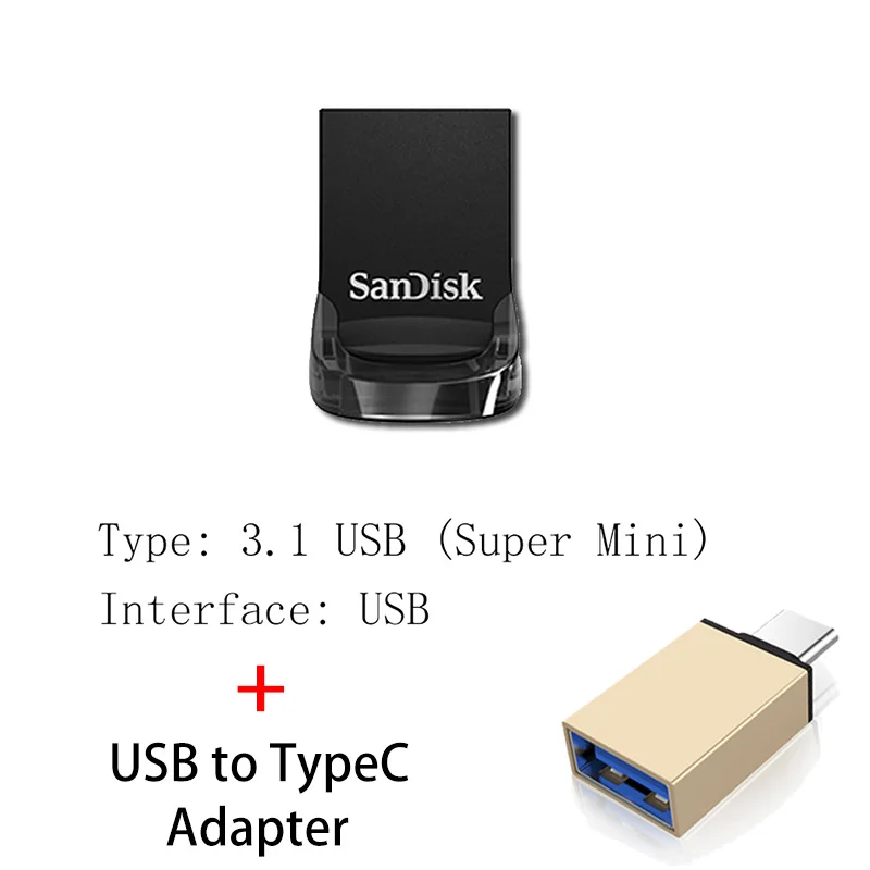Sandisk USB 3,1 мини-накопитель 128 Гб 64 ГБ 32 ГБ 256 ГБ USB флеш-накопитель 32 64 128 16 ГБ флеш-накопитель USB флеш-накопитель диск на ключ памяти - Цвет: CZ430 B
