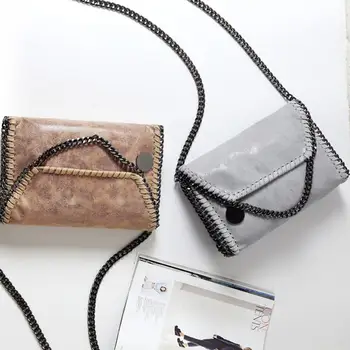 

Miss Lulu metallic PU leather shoulder female bag crossbody bag with metal strap