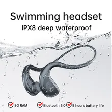 

Wireless Bone Headphones, Bluetooth 5.0 Ipx8 Sports Headphone, Waterproof for Diving, Mp3 Headphone for Xiaomi Huawei
