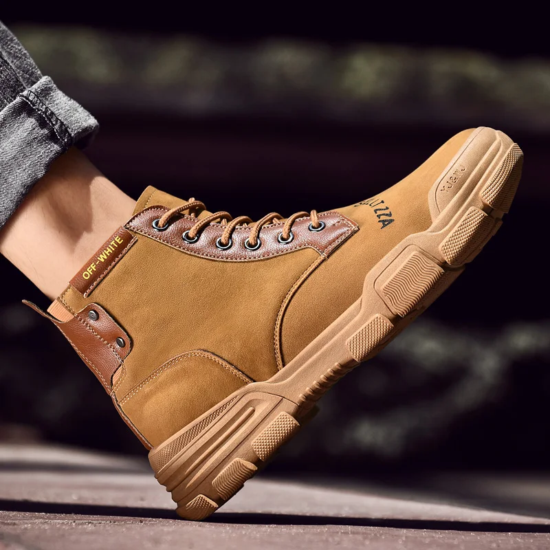 Super Warm Men's Winter Leather Ankle Boots Men Autumn Waterproof Snow Leisure Martin Shoes Mens 2019 New | Обувь