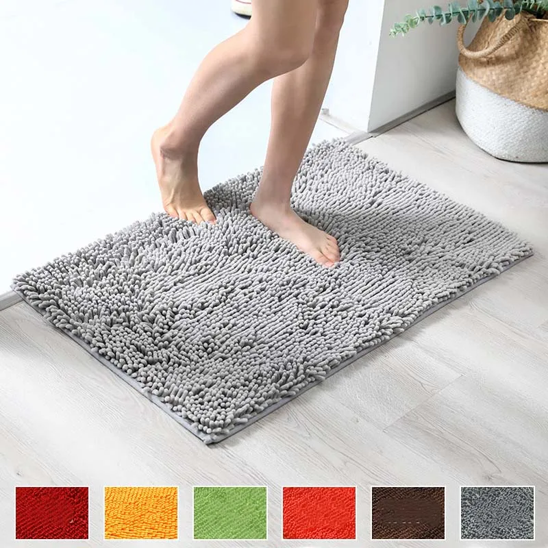 Kitchen Mats for Floor Microfiber Chenille Bath Mat Water Absorb Anti Slip  Bathroom Carpet for Living Room Floor Mat Thick - AliExpress